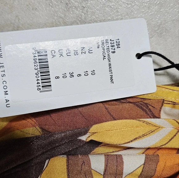 JETS Australia Swimsuit Set High Waist Bottom Padded Bikini Tropical Latt size 6 - Picture 2 of 9